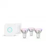 Philips Hue White and colour ambience Essential starter kit: 3 GU10 išmaniosios lemputės (345 lm) + reguliatoriaus jungiklis