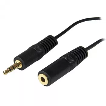 StarTech.com 12 pėdų kompiuterio garsiakalbių prailginimo garso kabelis, 3,5 mm, kištukas, 3,5 mm, lizdas, 3,7 m, juoda