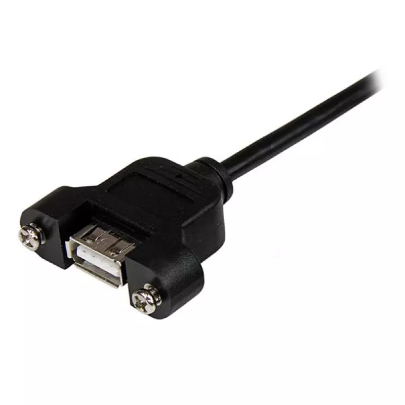 StarTech.com 1 pėdos panelinio montavimo USB laidas A į A – F/M, 0,3 m, USB A, USB A, USB 2.0, vyriška/moteriška, juoda