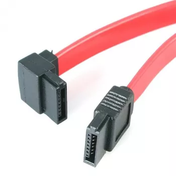 StarTech.com 12 colių SATA į kairėje pusėje sulenktą SATA Serial ATA kabelis, 0,3048 m, kištukas/kištukas, raudonas, 10 g, 128 mm, 0,7 mm