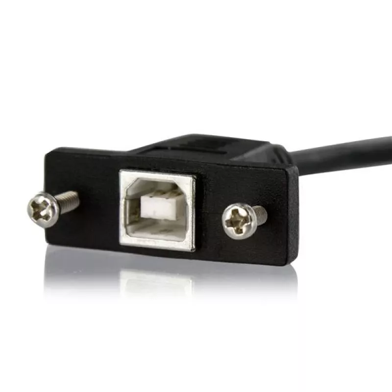 StarTech.com 3 pėdų skydinio montavimo USB kabelis B į B – patinas/patelė, 0,91 m, USB B, USB B, USB 2.0, 0,48 Gbit/s, juoda