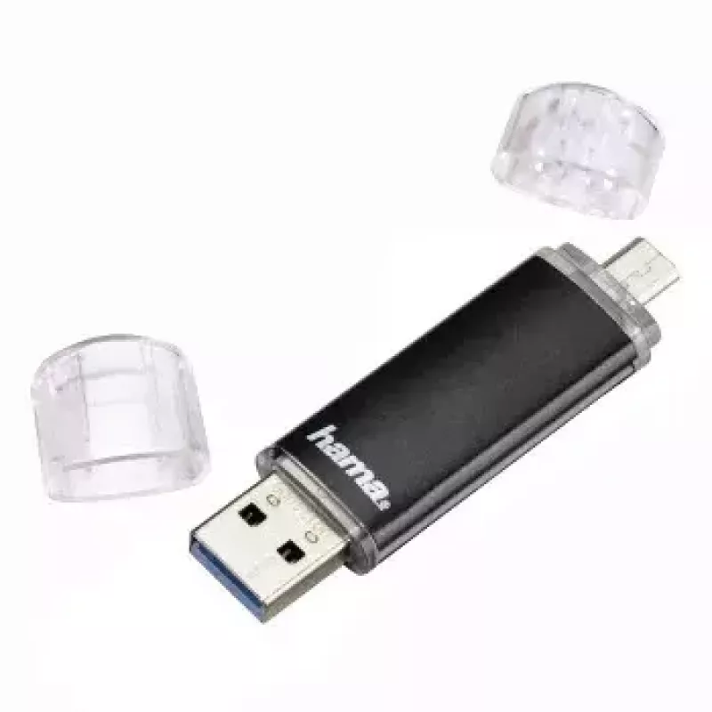 Hama Laeta Twin, 32GB, USB atmintukas, USB Type-A / Micro-USB 3.2 Gen 1 (3.1 Gen 1), juodas