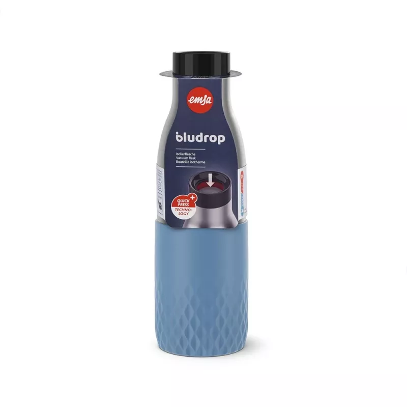 EMSA Bludrop Sleeve N3110700 geriamasis butelis Fitnesas, Sportas 500 ml Nerūdijantis plienas Mėlyna, Nerūdijantis plienas