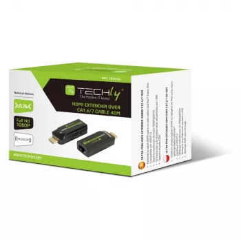 Techly IDATA EXT-E70S AV plėstuvas AV siųstuvas-imtuvas juodas