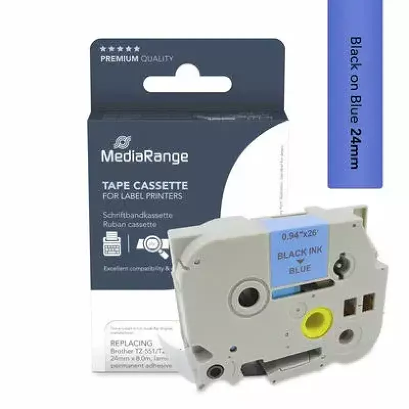 Spausdintuvo juostelė MediaRange MRBTZ551 juoda 2,4 cm 8 m