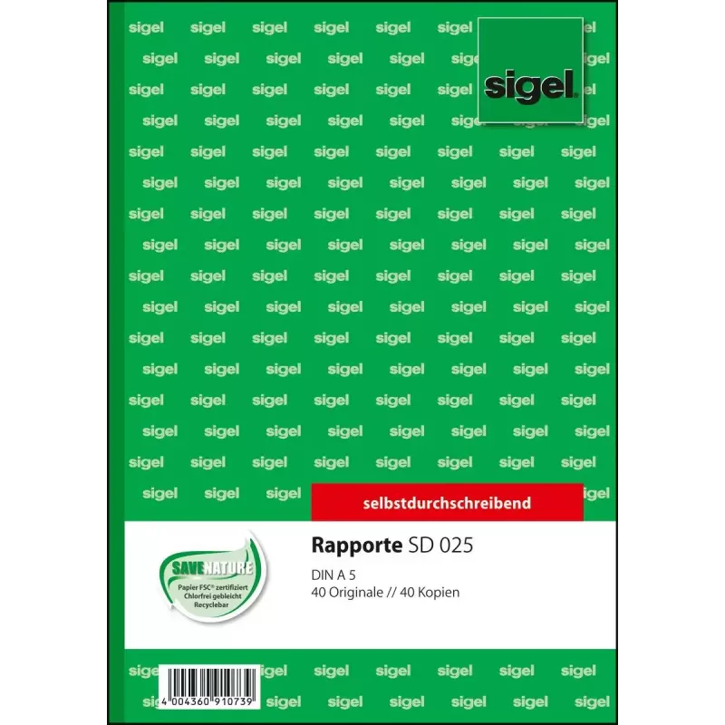 Verslo forma Sigel SD025 žalia A5 80 lapų