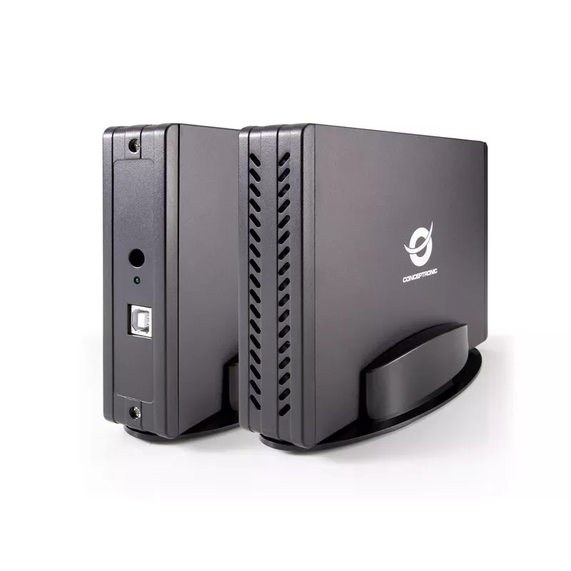 Conceptronic 3,5 col. standžiojo disko dėžutė, HDD korpusas, 3,5 col., Serial ATA, Serial ATA II, Serial ATA III, 0,48 Gbit/s, USB jungtis, juoda