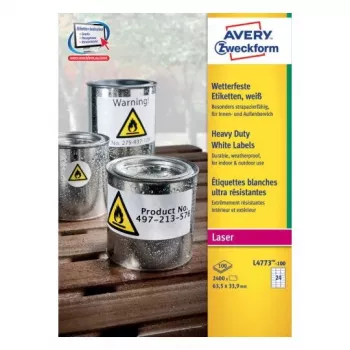 Lipnusis etiketė Avery L4773-100 Suapvalintas stačiakampis