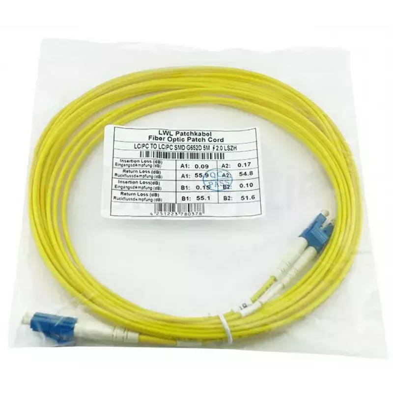BlueOptics LRCABLE10M InfiniBand šviesolaidinis kabelis 10 m LC Geltonas