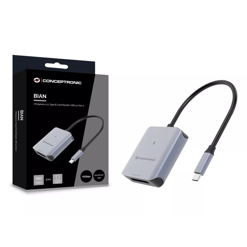 Conceptronic BIAN08G CFexpress 2.0 B tipo kortelių skaitytuvas USB 3.2 Gen 2