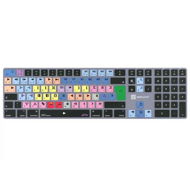 Logickeyboard LKB-MCOM4-TM-UK klaviatūra, skirta biurui, Bluetooth, QWERTY, anglų, pilka, titano