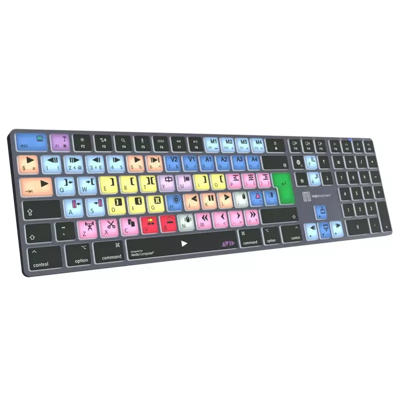 Logickeyboard LKB-MCOM4-TM-UK klaviatūra, skirta biurui, Bluetooth, QWERTY, anglų, pilka, titano