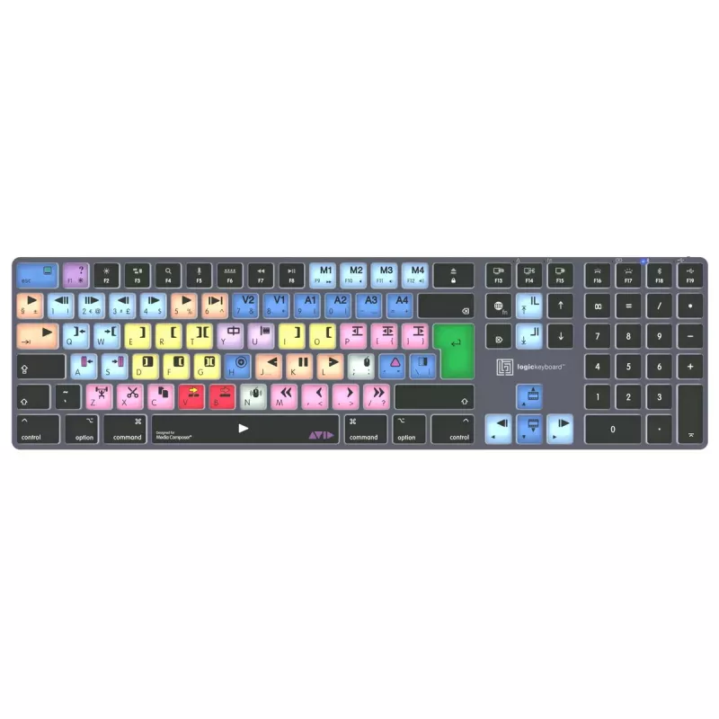 Logickeyboard LKB-MCOM4-TM-UK klaviatūra, skirta biurui, Bluetooth, QWERTY, anglų, pilka, titano