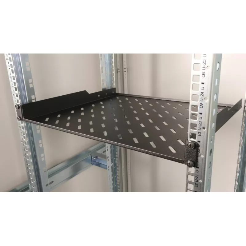 Stovo lentyna Equip Fixed Shelf 19' 1U 600MM juoda