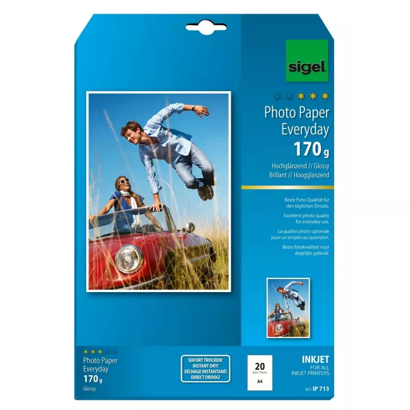 Spausdinimo popierius A4 Sigel IP713 Gloss 20 lapų Baltas