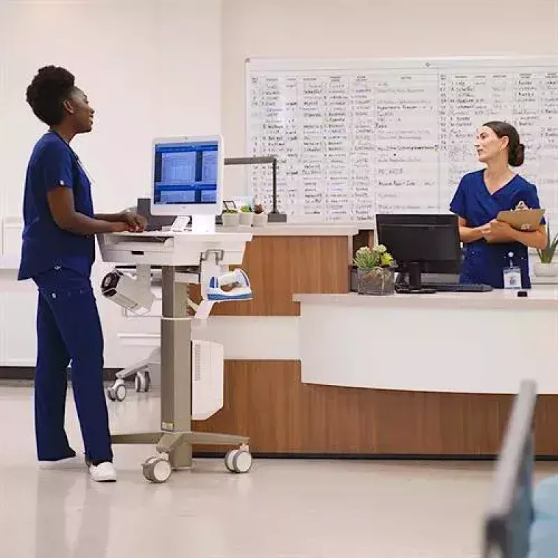 Multimedijos vežimėlis Ergotron CareFit plonas 2.0 auksinis baltas aliuminis plastikas plienas