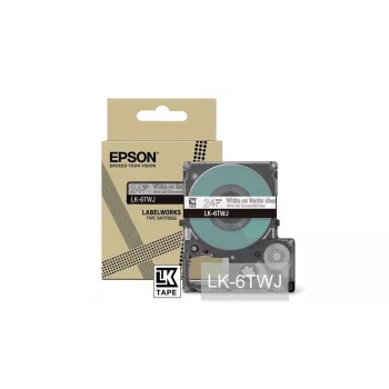 Etikečių juostelė Epson LK-6TWJ permatoma balta terminio perkėlimo 2,4 cm