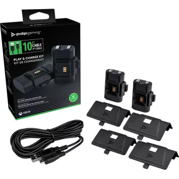 PDP Gaming Play & Charge Kit, Xbox One, žaidimų valdiklio baterija, juoda, polikarbonatas, 3 m, Microsoft