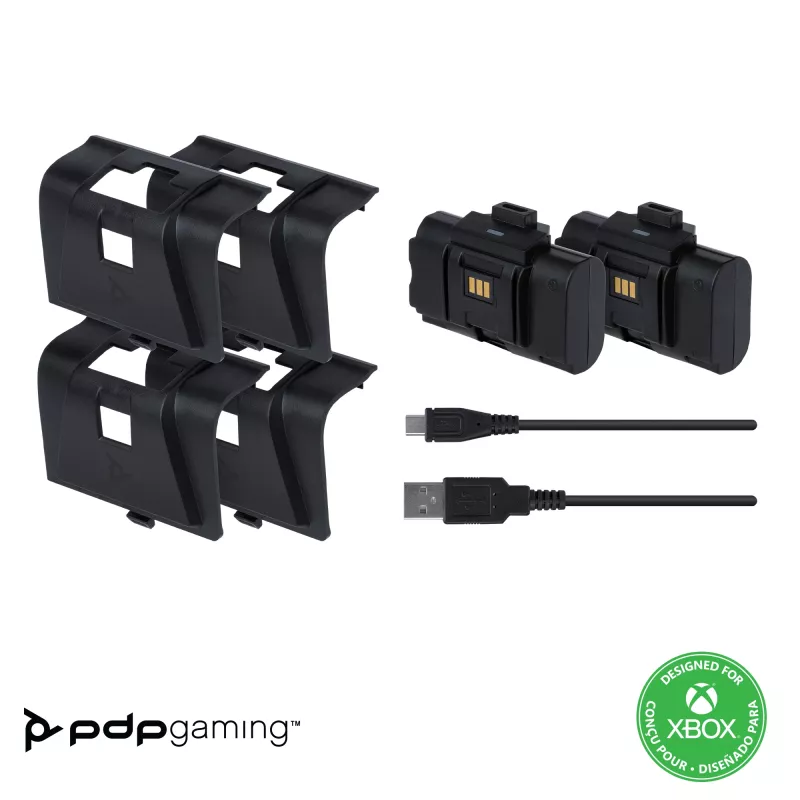 PDP Gaming Play & Charge Kit, Xbox One, žaidimų valdiklio baterija, juoda, polikarbonatas, 3 m, Microsoft