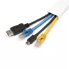 StarTech.com Kietas kabelių tvarkymo latakas su lipnia juosta ir dangteliu, 1-1/4 colio (32 mm) plotis x 3/8 colio (11 mm) aukštis - 3 pėdų (1 m) ilgis, PVC tinklo/maitinimo laidų slėptuvas/sieninis laidų latakas, telpa iki 12 kabelių, UL sąraše