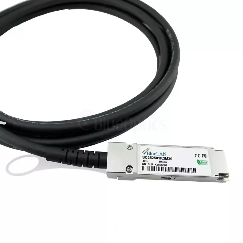 InfiniBand/šviesolaidinis kabelis BlueOptics 40G-QSFP-QSFP-C-00501-BL 0,5 m abiejų galų kištukai