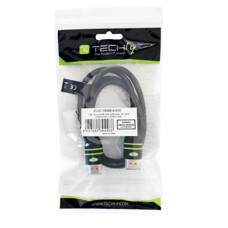 Techly 3 m didelės spartos HDMI laidas su eternetu A/A kištukas-kištukas juodas ICOC HDMI-4-030