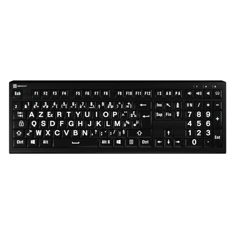 Klaviatūra Logickeyboard LKB-LPWB-A2PC-FR universali USB AZERTY prancūzų juoda