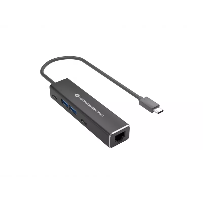 Conceptronic ABBY14B 2.5G Ethernet USB 3.2 Gen 1 adapteris su USB šakotuvu, 2,5 GbE, USB-A x 2, USB-C x 2