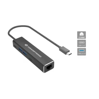 Conceptronic ABBY14B 2.5G Ethernet USB 3.2 Gen 1 adapteris su USB šakotuvu, 2,5 GbE, USB-A x 2, USB-C x 2