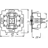 Elektrinis jungiklis 1P Busch-Jaeger 1413-0-0491 — 1-polis, 250 V kintamoji srovė, 10 A, Mėlynas metalinis, 71×71×25 mm