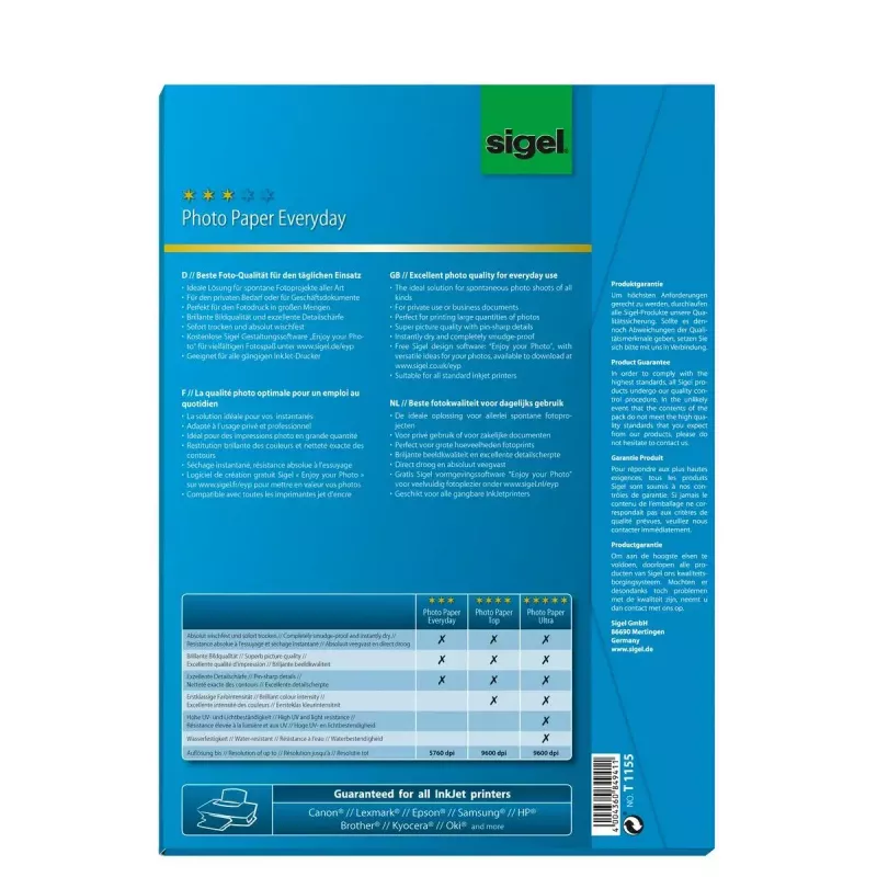 Foto popierius A4 Sigel T1155 Didelio blizgesio