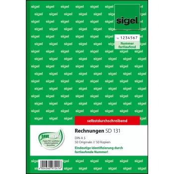 Verslo forma Sigel SD131 A5 Balta Geltona 100 lapų