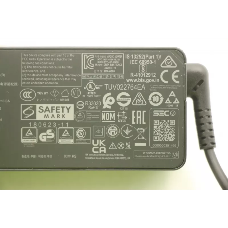 Lenovo 5A10W86302 maitinimo adapteris / keitiklis Vidinis 65 W Juoda