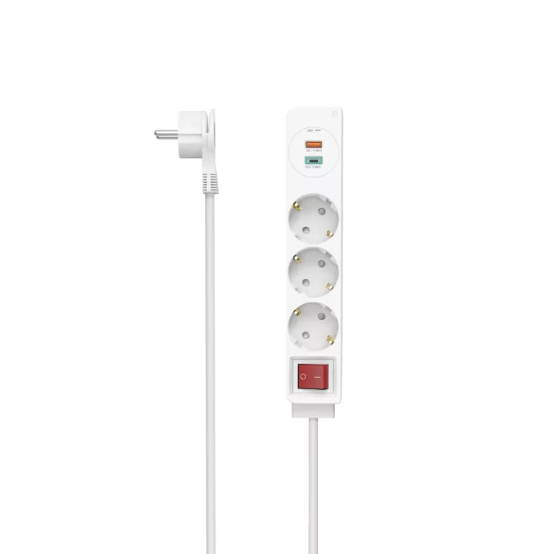 Hama 00223185 maitinimo ilgintuvas 1,4 m 3 kintamosios srovės lizdai (-ų) vidaus baltas