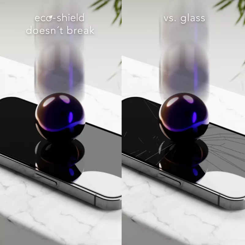 dbramante1928 Eco-Shield iPhone 13 13 Pro 14 Juoda edge Dust Scratch Resistant Tempered Glass Screen Protector