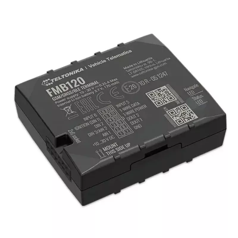 Teltonika FMB120 juodas automobilinis dulkėms atsparus GPS seklys