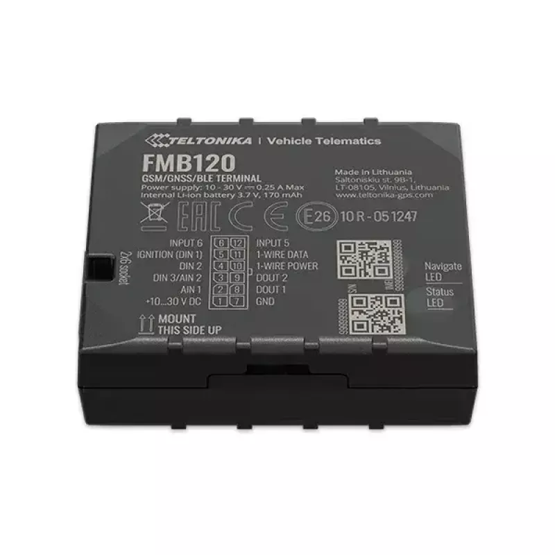 Teltonika FMB120 juodas automobilinis dulkėms atsparus GPS seklys