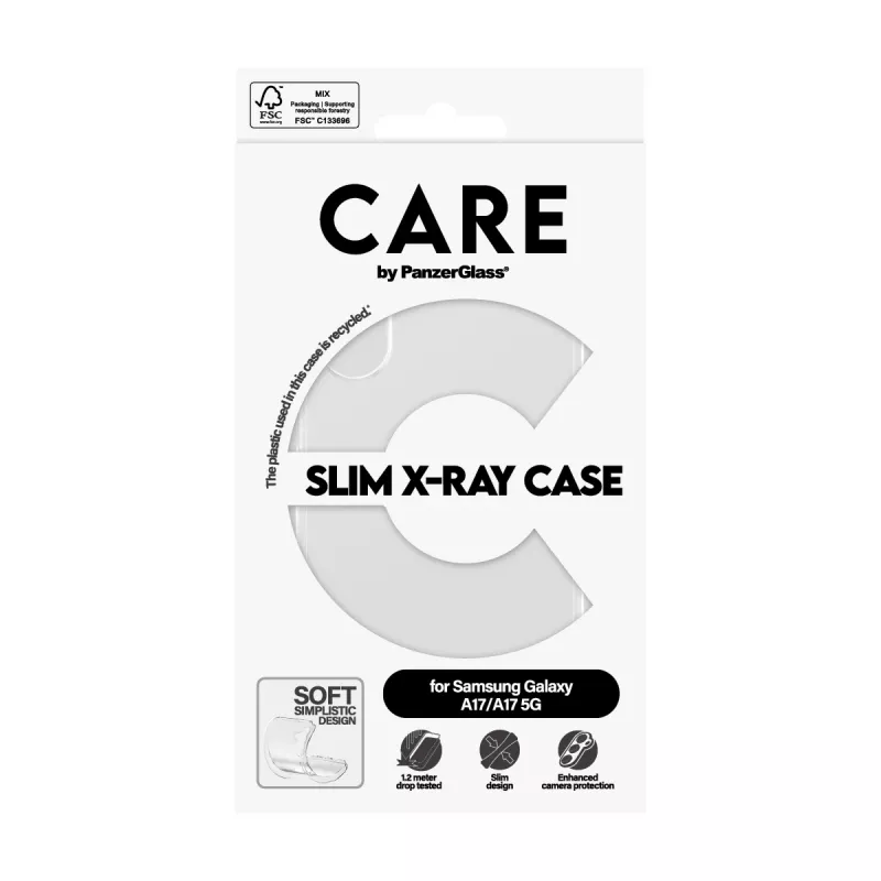 Apsauginis telefono dėklas PanzerGlass CARE Transparent X-Ray Soft Basic, skirtas Samsung Galaxy (modelis CR73372)