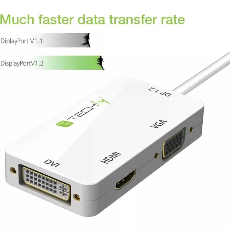 „Techly“ adapteris „3 in 1 Mini DisplayPort“ („Thunderbolt“) į HDMI / DVI / VGA IADAP MDP-COMBOF12