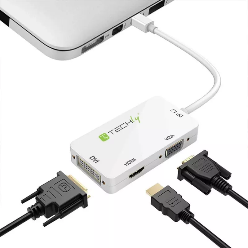 „Techly“ adapteris „3 in 1 Mini DisplayPort“ („Thunderbolt“) į HDMI / DVI / VGA IADAP MDP-COMBOF12