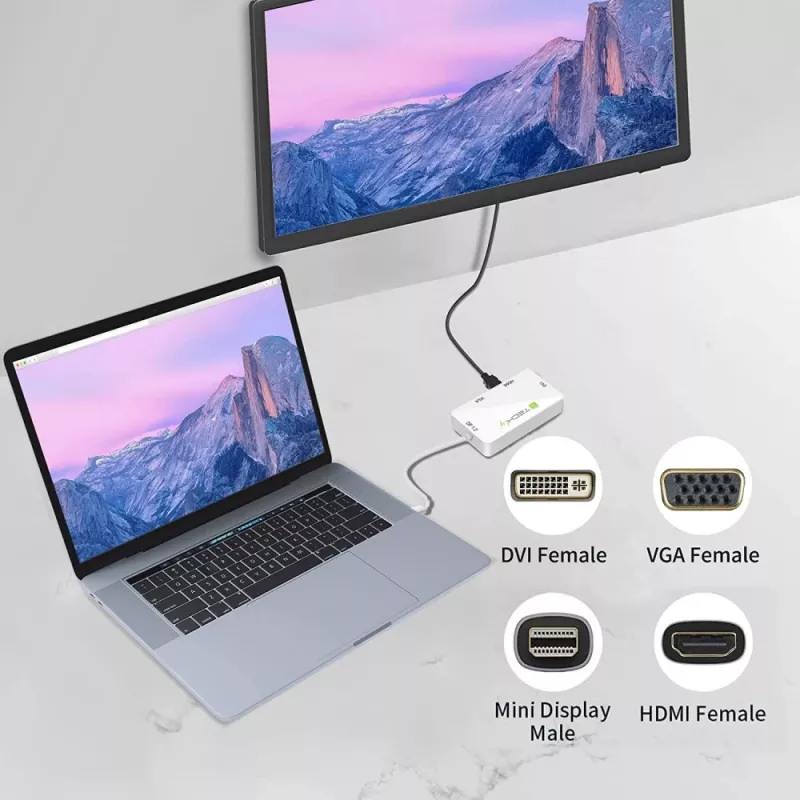 „Techly“ adapteris „3 in 1 Mini DisplayPort“ („Thunderbolt“) į HDMI / DVI / VGA IADAP MDP-COMBOF12