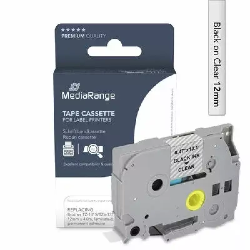Spausdintuvo juosta MediaRange MRBTZ131S juoda 1,2 cm 4 m