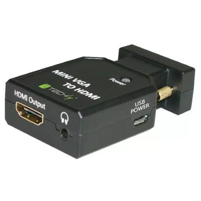 Techly Mini keitiklis VGA ir garso į HDMI IDATA VGA-HDMINI