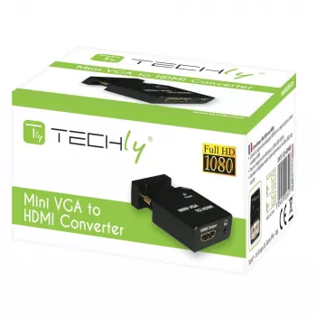 Techly Mini keitiklis VGA ir garso į HDMI IDATA VGA-HDMINI