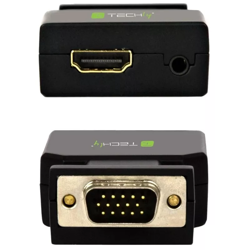 Techly Mini keitiklis VGA ir garso į HDMI IDATA VGA-HDMINI