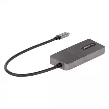 StarTech.com 3 prievadų USB-C kelių monitorių adapteris, USB Type-C į 3x DisplayPort 1.4 MST šakotuvas, trigubas 4K 60Hz DP nešiojamojo kompiuterio ekrano plėtiklis / skirstytuvas, HDR, itin ilgas įmontuotas kabelis – tik Windows