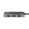 StarTech.com 3 prievadų USB-C kelių monitorių adapteris, USB Type-C į 3x DisplayPort 1.4 MST šakotuvas, trigubas 4K 60Hz DP nešiojamojo kompiuterio ekrano plėtiklis / skirstytuvas, HDR, itin ilgas įmontuotas kabelis – tik Windows