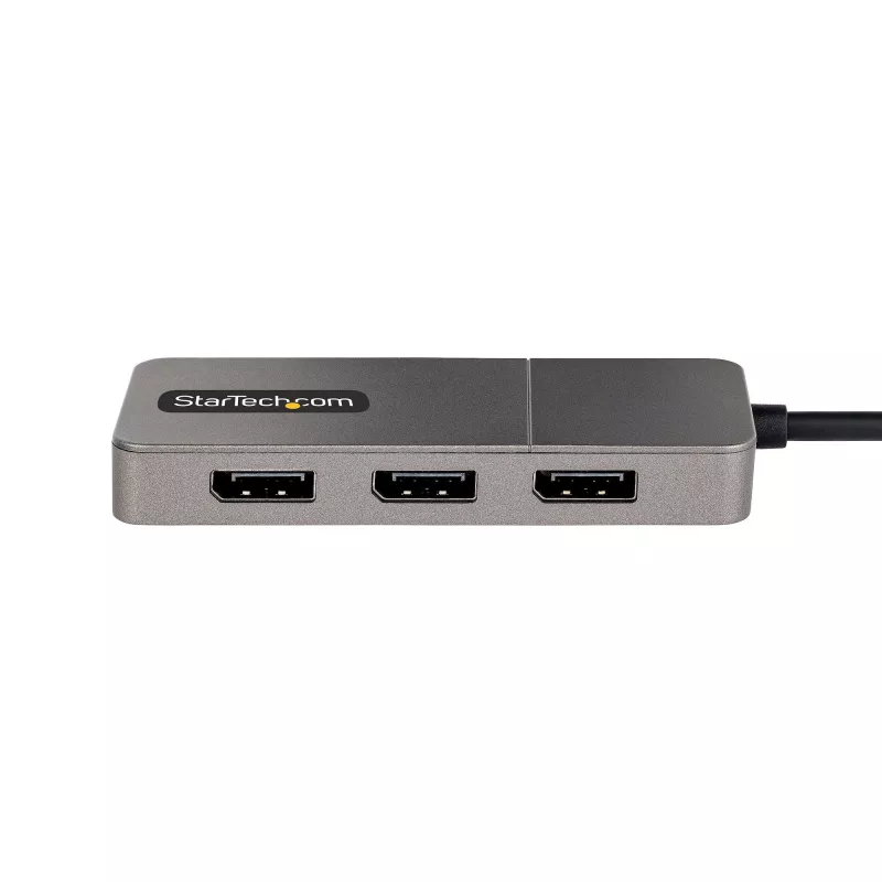 StarTech.com 3 prievadų USB-C kelių monitorių adapteris, USB Type-C į 3x DisplayPort 1.4 MST šakotuvas, trigubas 4K 60Hz DP nešiojamojo kompiuterio ekrano plėtiklis / skirstytuvas, HDR, itin ilgas įmontuotas kabelis – tik Windows