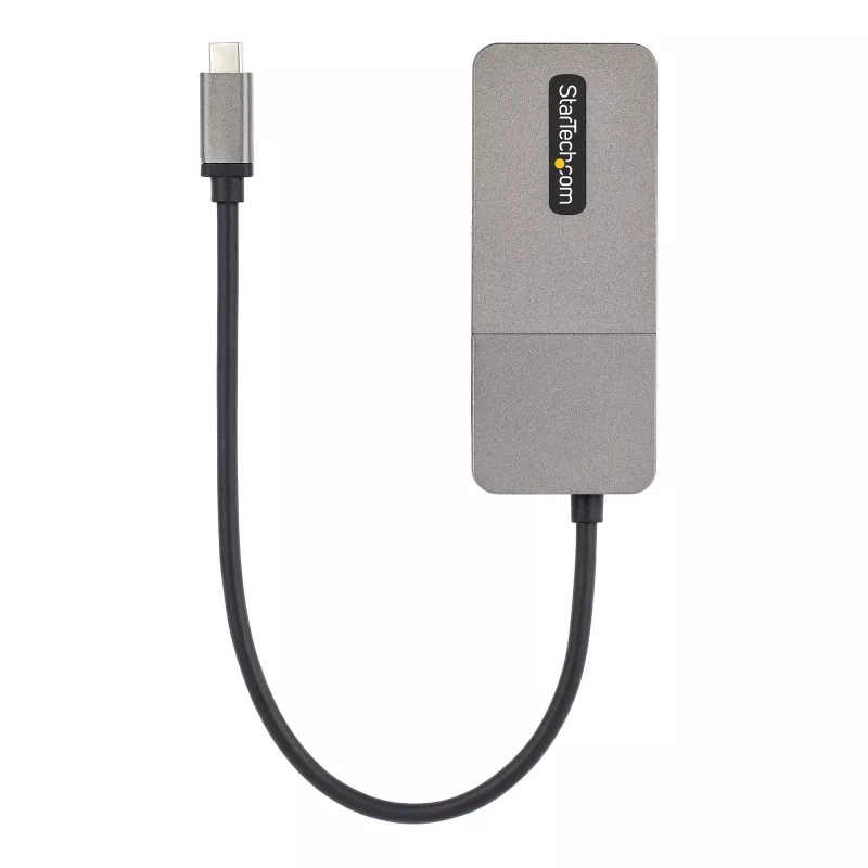 StarTech.com 3 prievadų USB-C kelių monitorių adapteris, USB Type-C į 3x DisplayPort 1.4 MST šakotuvas, trigubas 4K 60Hz DP nešiojamojo kompiuterio ekrano plėtiklis / skirstytuvas, HDR, itin ilgas įmontuotas kabelis – tik Windows