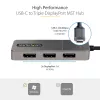 StarTech.com 3 prievadų USB-C kelių monitorių adapteris, USB Type-C į 3x DisplayPort 1.4 MST šakotuvas, trigubas 4K 60Hz DP nešiojamojo kompiuterio ekrano plėtiklis / skirstytuvas, HDR, itin ilgas įmontuotas kabelis – tik Windows